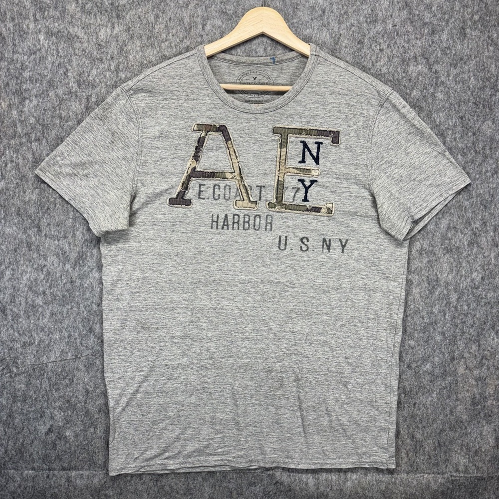 Vintage Y2K American Eagle T-Shirt Men's Large Athletic Fit Camo‎ NYC Mall Core